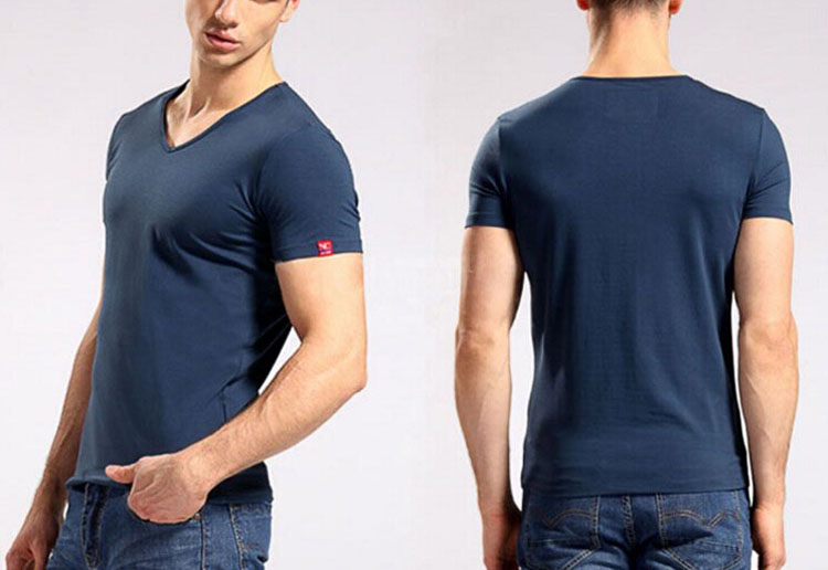 Faça t-shirt de algodão Spandex Men Plain